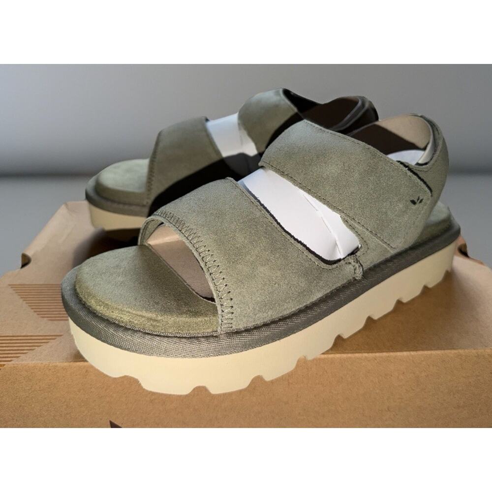 NIB Womens Ugg Koolaburra Tizzy Limewash Green Chunky Platform Sandals Sz 6